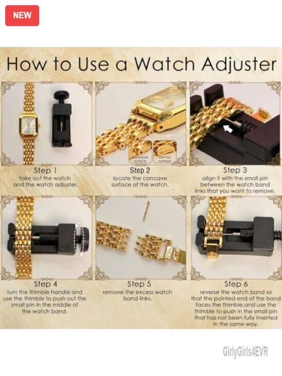 6-Pack Women\'s Vintage Dainty Gold Watch Set with Adjustable Band & Link main image 4